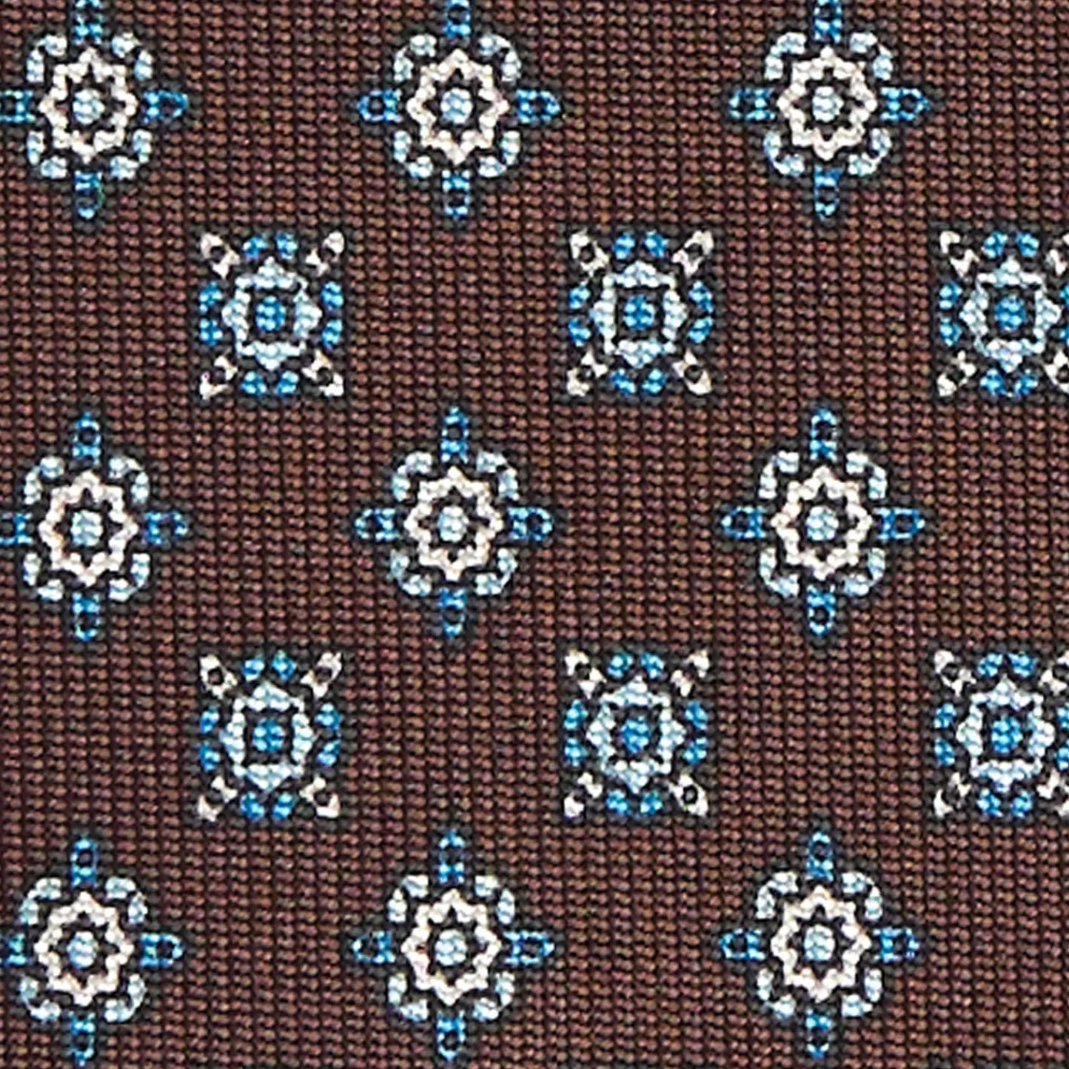 Dark Brown Sartorial Classic Silk Tie - Small Flower Pattern>E.Marinella Best
