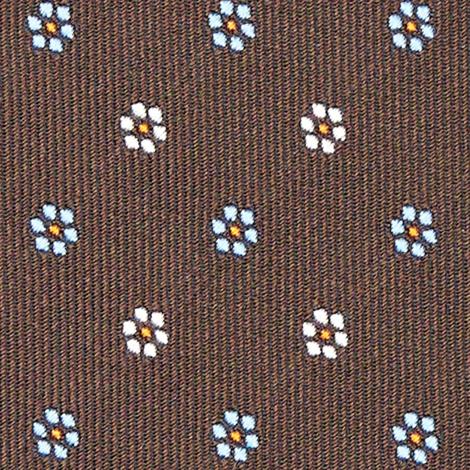 Dark Brown Sartorial Jacquard Silk Tie - Small Flower Designs>E.Marinella Online