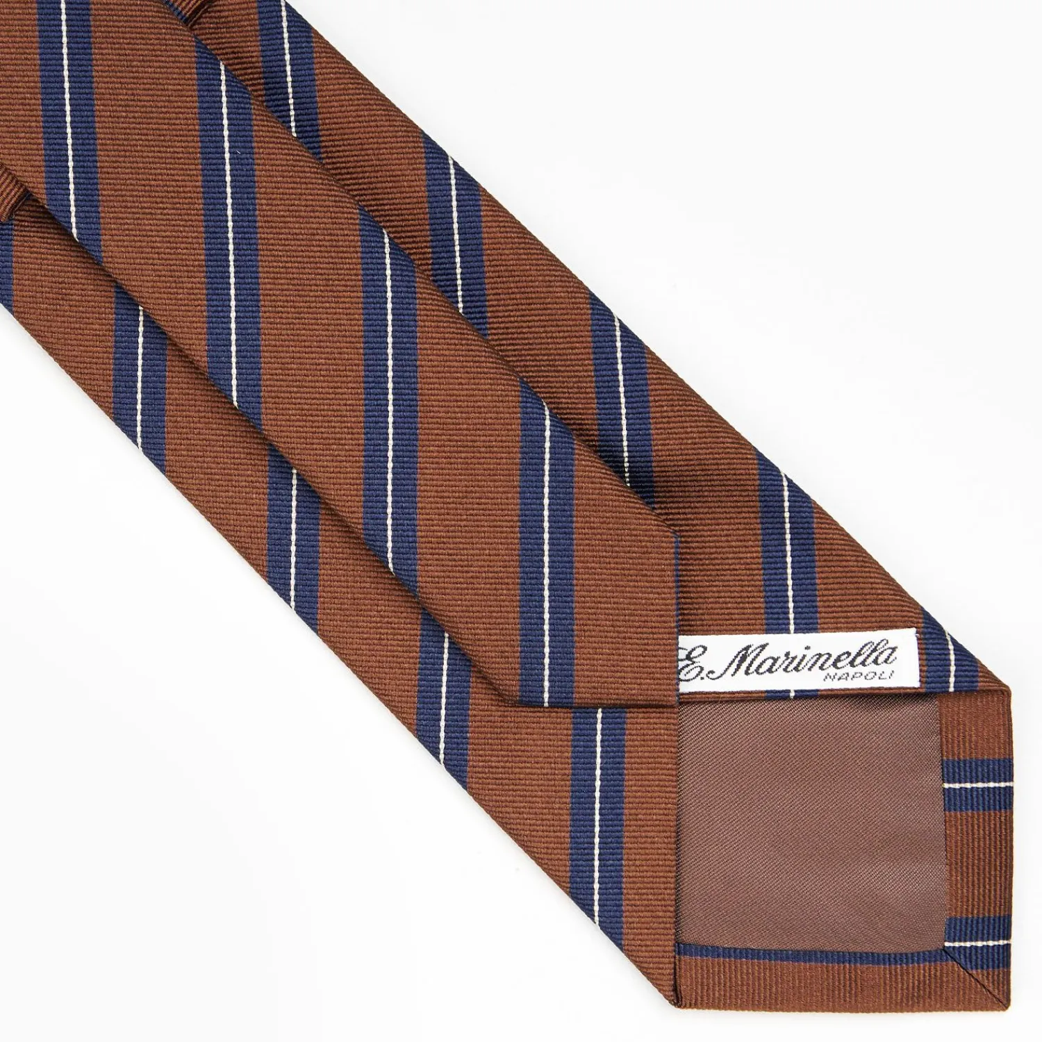 Dark Brown Sartorial Striped Silk Tie>E.Marinella Sale