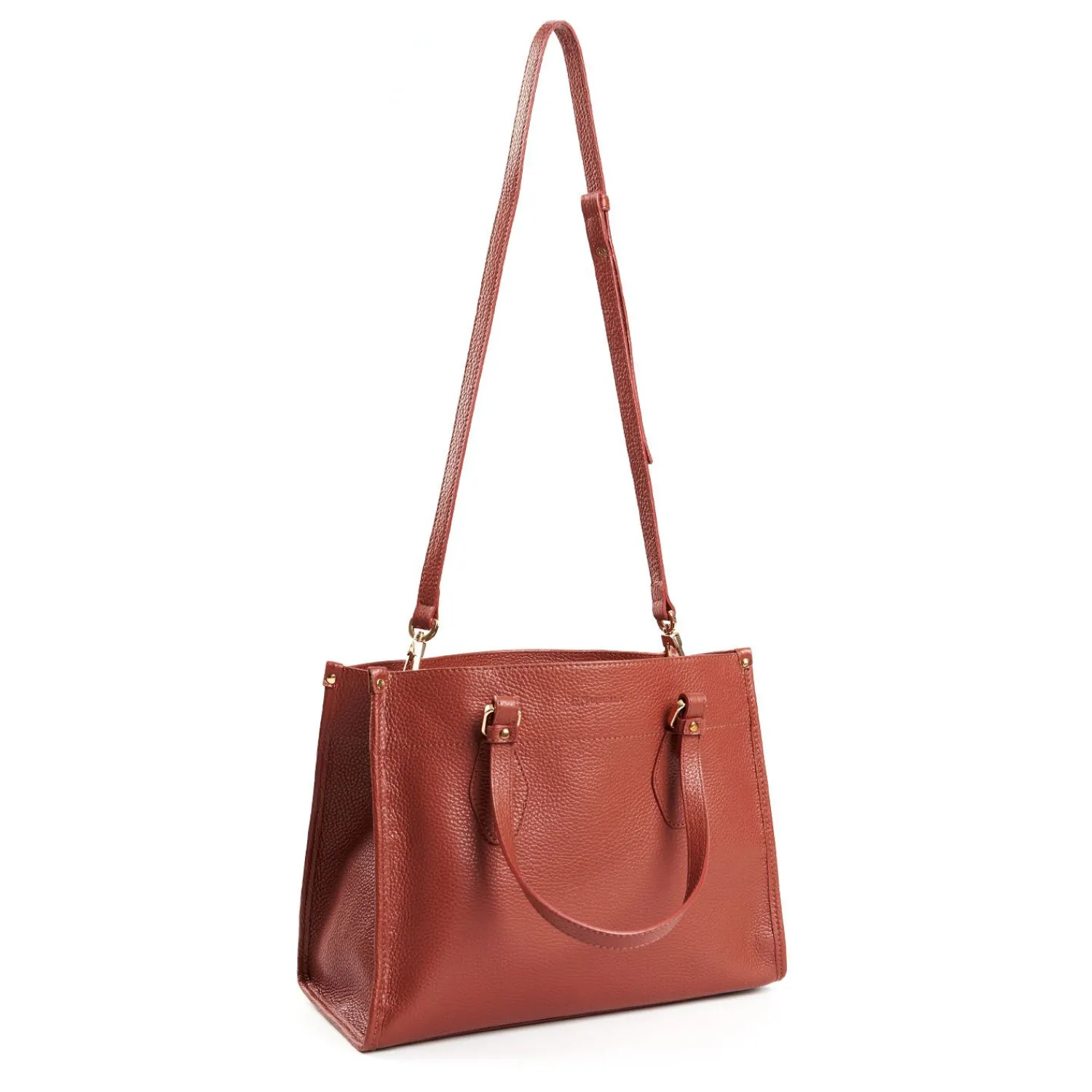 Dark Brown Shopping Bag In Hammered Leather>E.Marinella Fashion