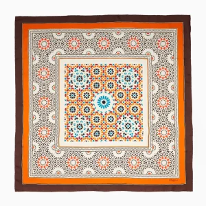 Dark Brown Silk Scarf 90 - Mosaic>E.Marinella Best