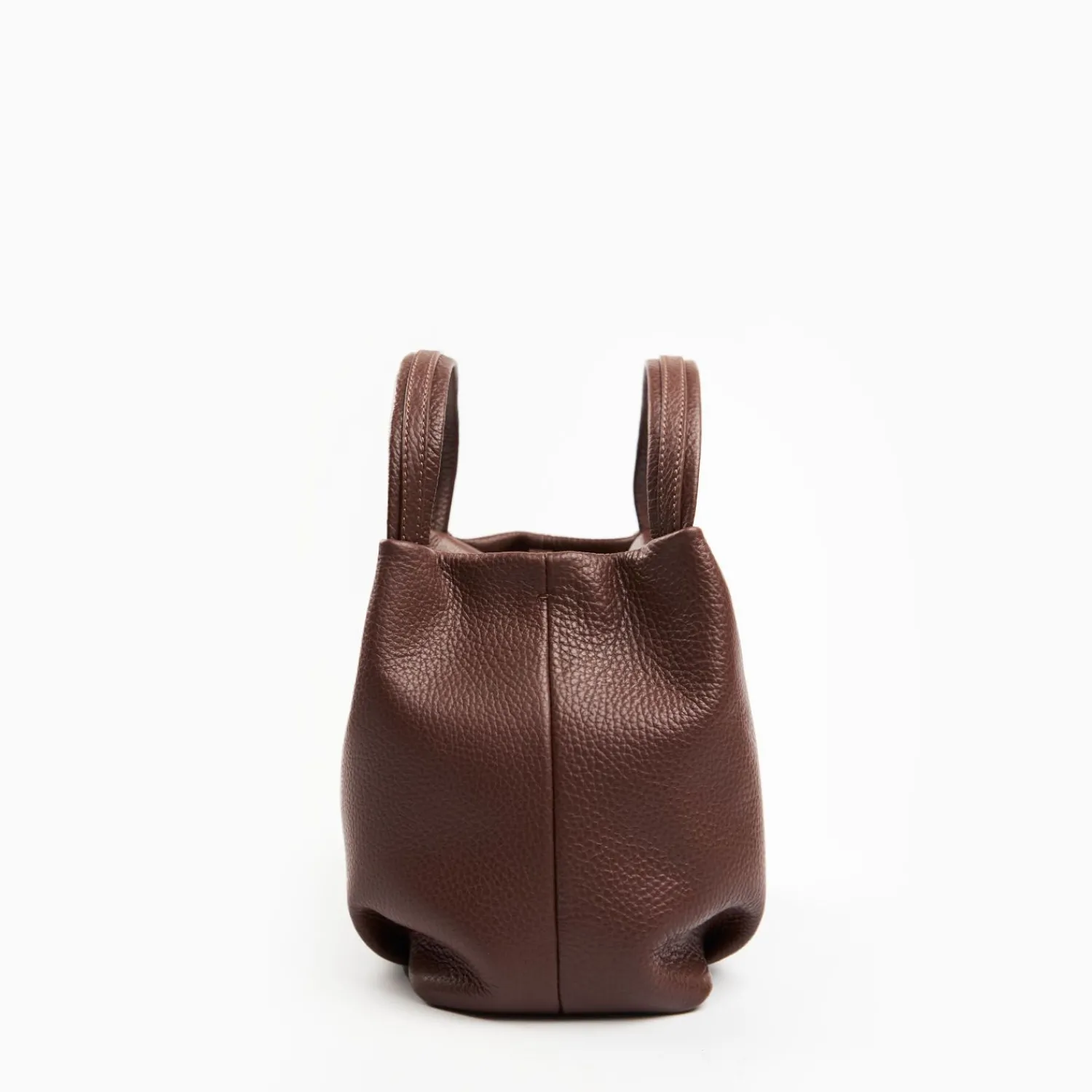 Dark Brown Textured Leather Soft Mini Bag>E.Marinella Sale