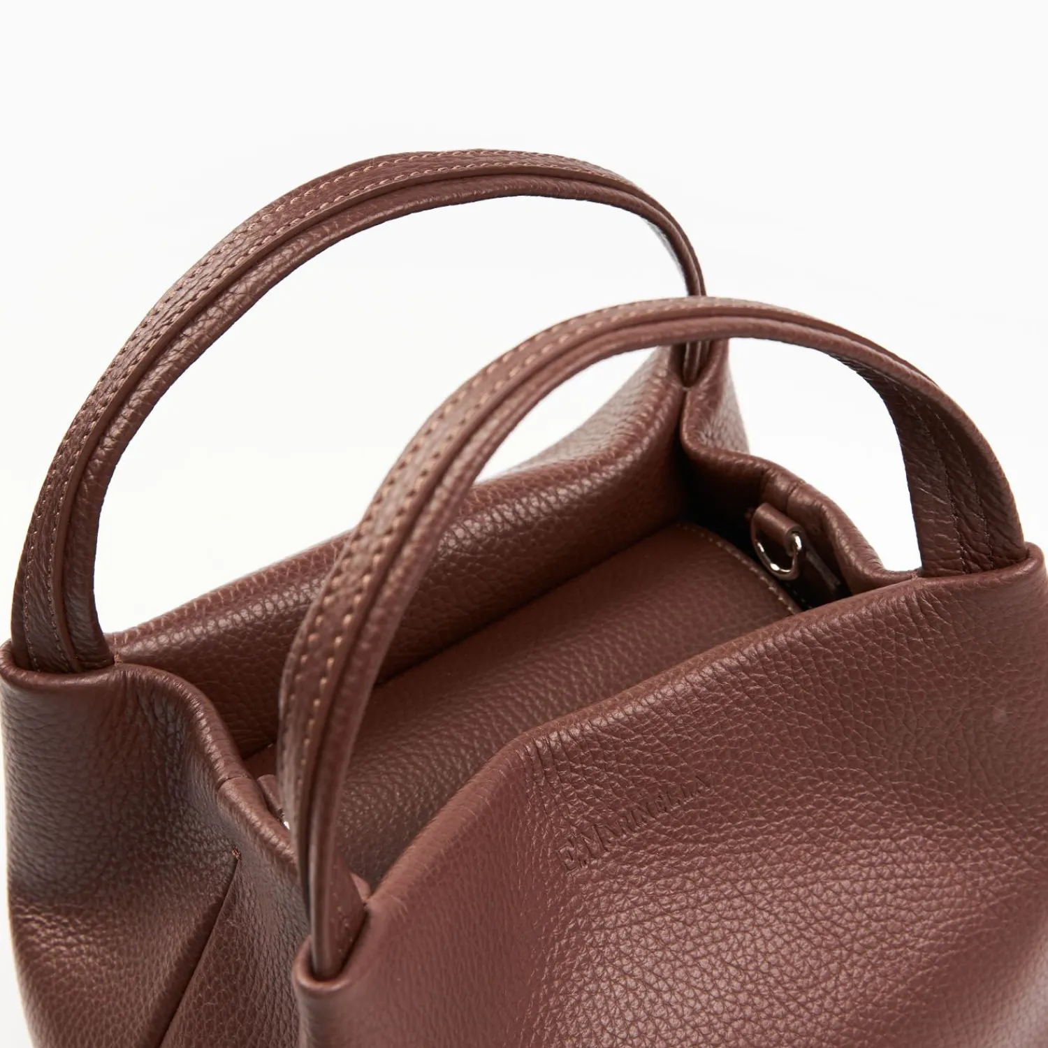 Dark Brown Textured Leather Soft Mini Bag>E.Marinella Sale
