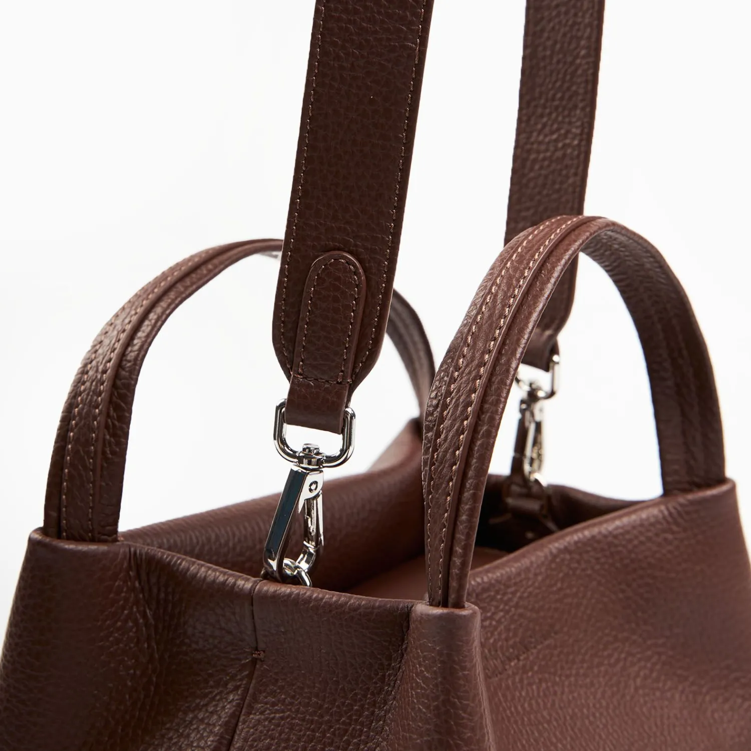 Dark Brown Textured Leather Soft Mini Bag>E.Marinella Sale