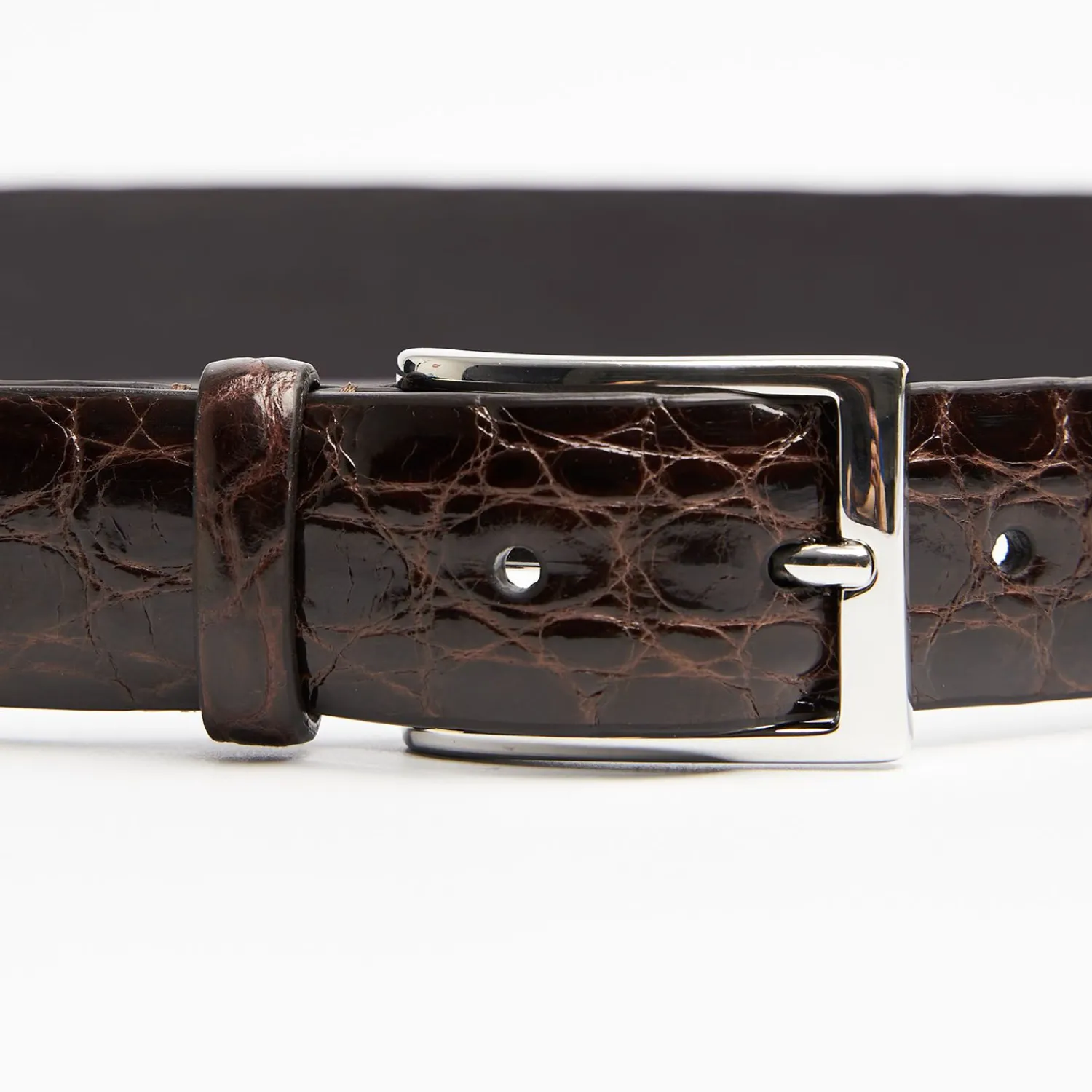 Dark Chocolate Belt In Alligator>E.Marinella Flash Sale