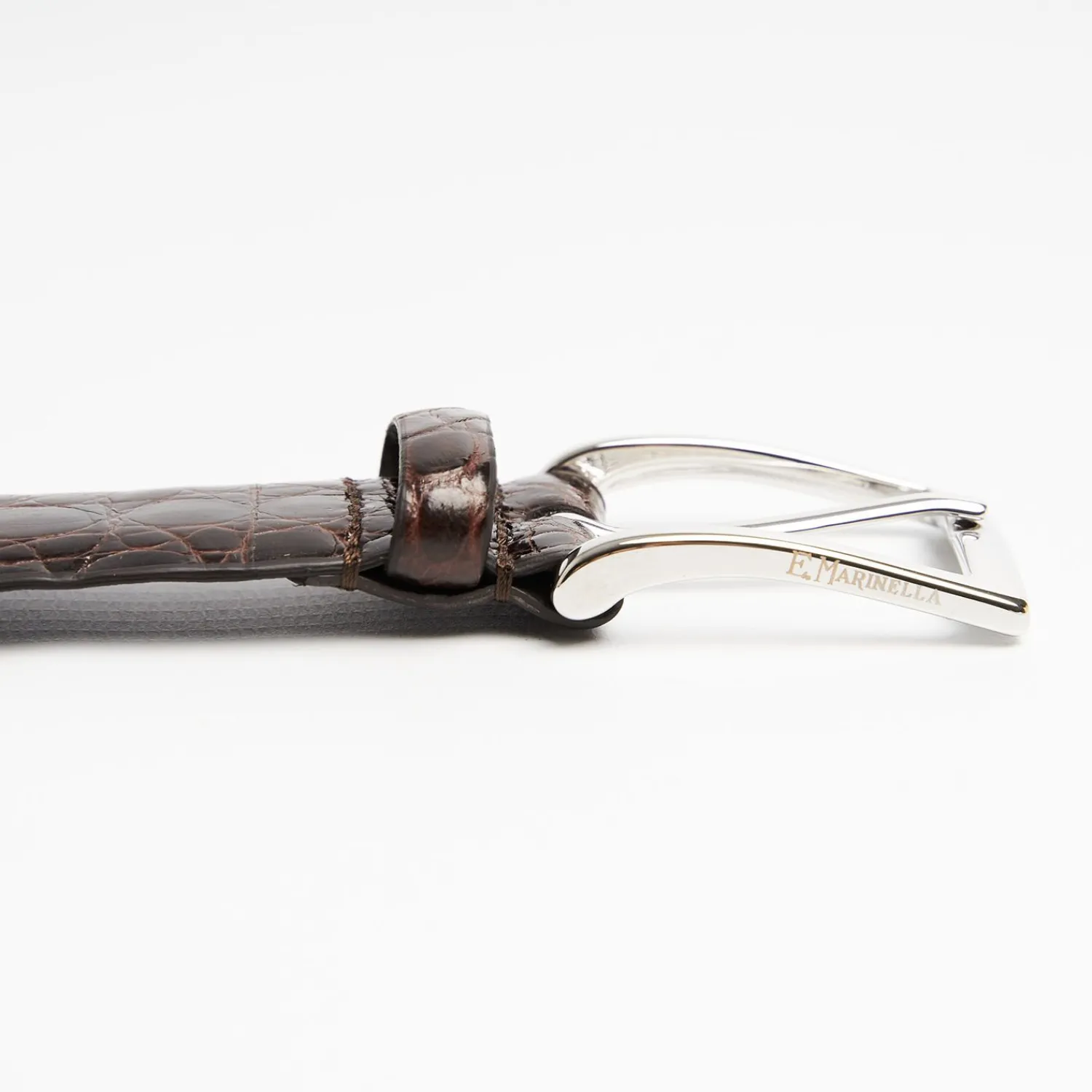 Dark Chocolate Belt In Alligator>E.Marinella Flash Sale