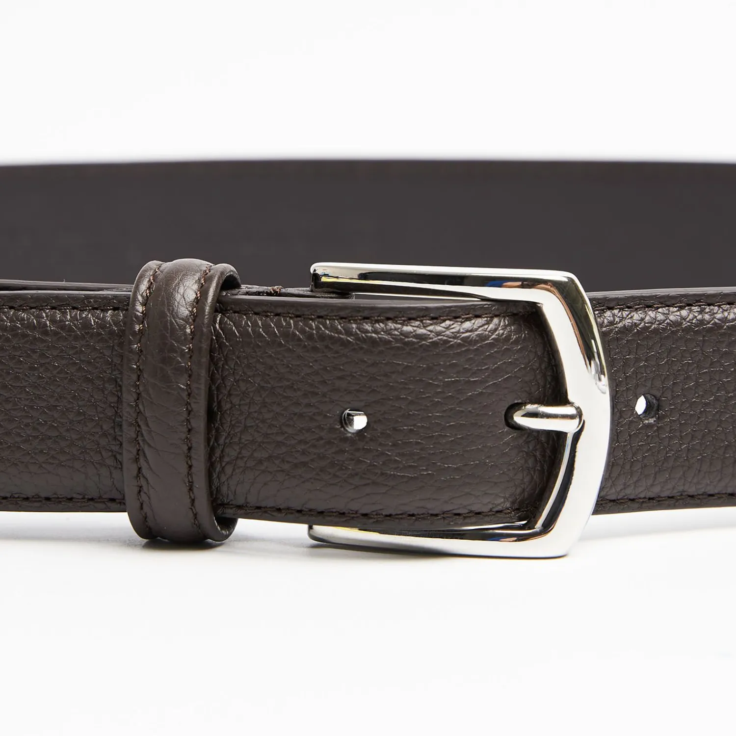 Dark Chocolate Belt In Fine-Grained Leather>E.Marinella Outlet