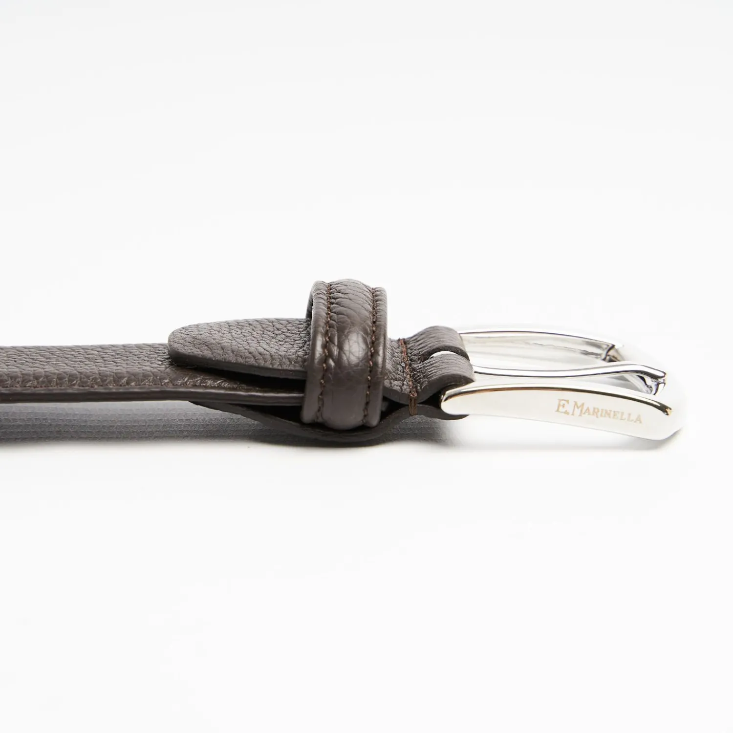 Dark Chocolate Belt In Fine-Grained Leather>E.Marinella Outlet