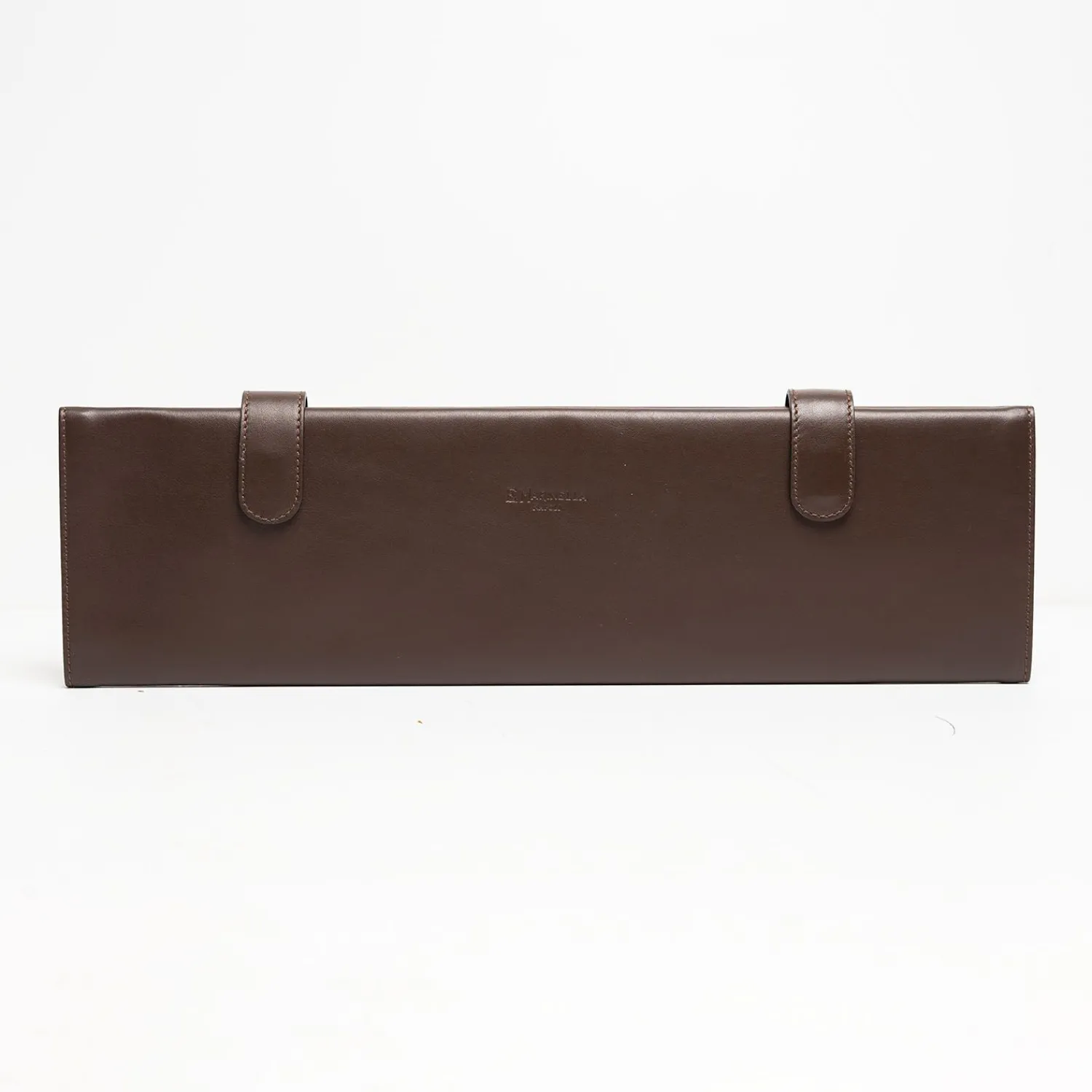 Dark Chocolate Travel Tie Holder In Leather>E.Marinella Outlet
