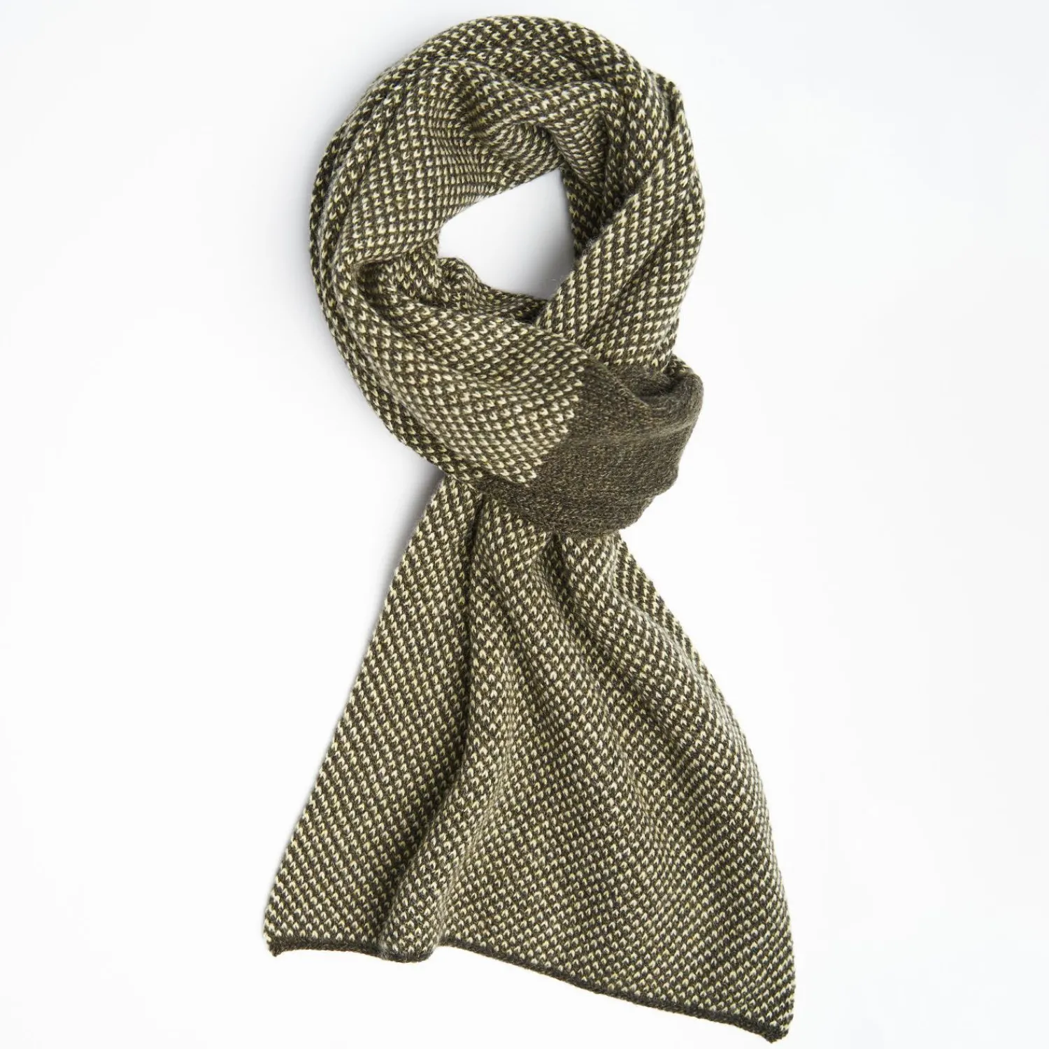 Dark Green And Beige Cashmere Neck Warmer>E.Marinella Cheap