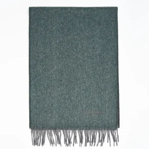 Dark Green And Gray Double-Faced Cashmere Scarf>E.Marinella Store