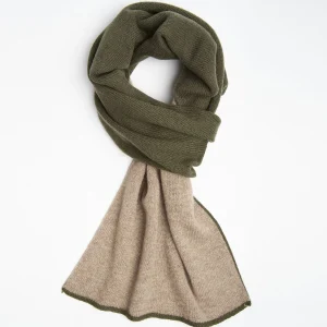 Dark Green And Light Brown Two-Tone Solid Cashmere Neck Warmer>E.Marinella Best Sale