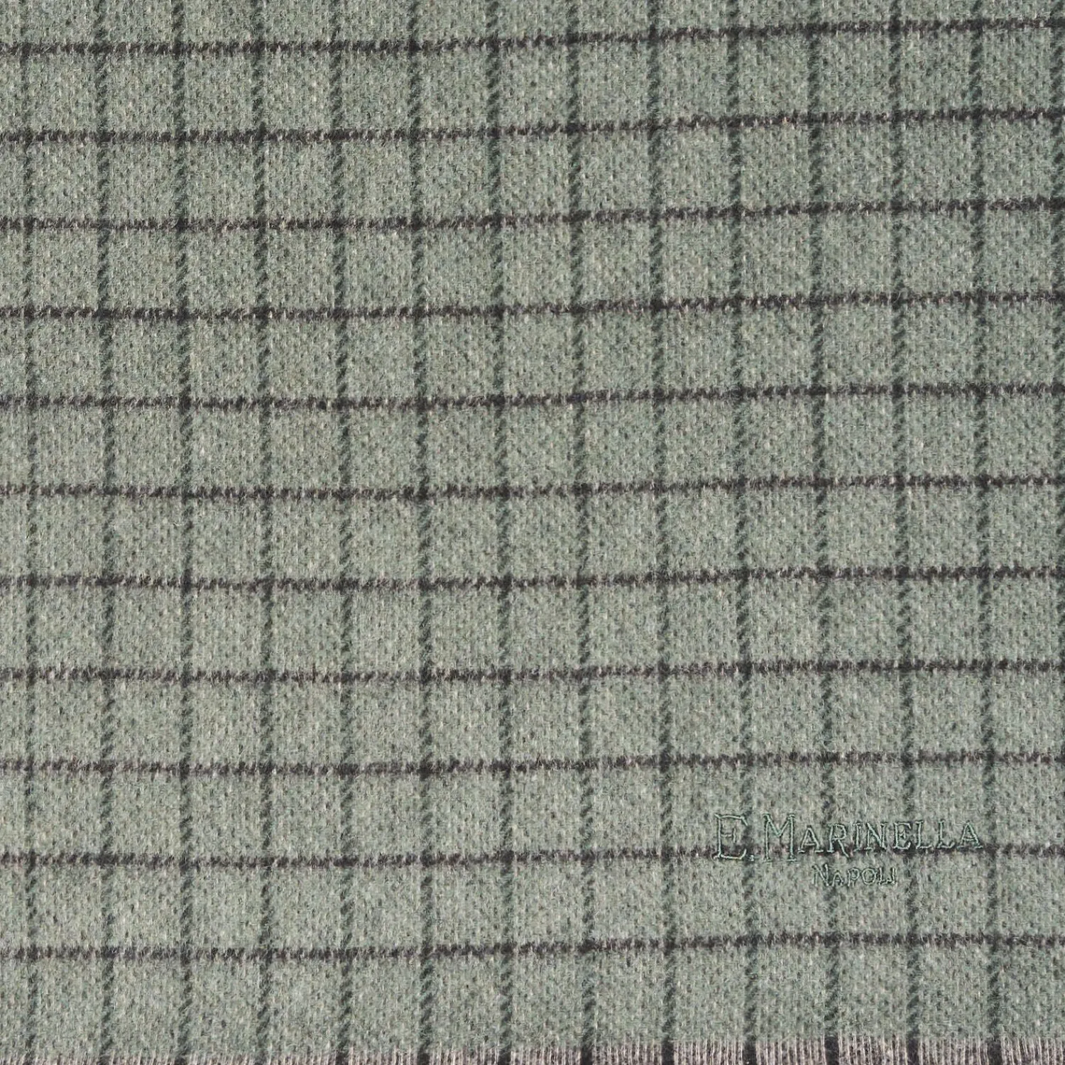 Dark Green Cashmere Small-Check Scarf>E.Marinella Sale