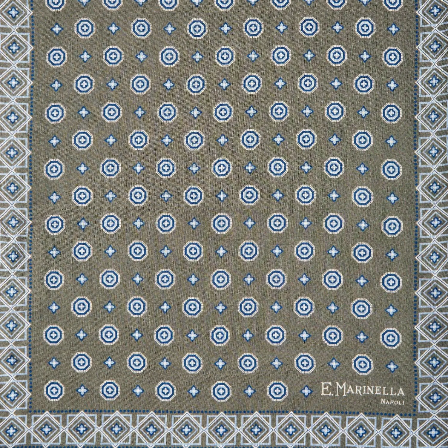 Dark Green Double Patterned Wool And Silk Scarf>E.Marinella Cheap