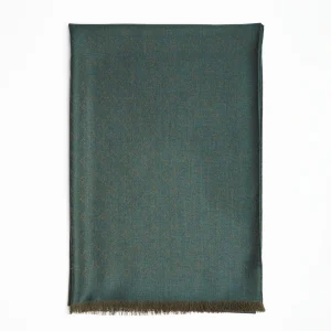 Dark Green Em Logo Scarf In Wool And Cashmere>E.Marinella Clearance