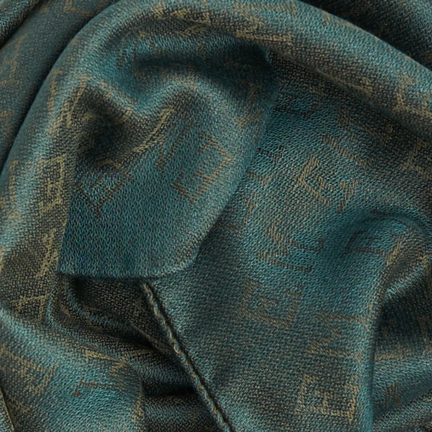 Dark Green Em Logo Scarf In Wool And Cashmere>E.Marinella Clearance