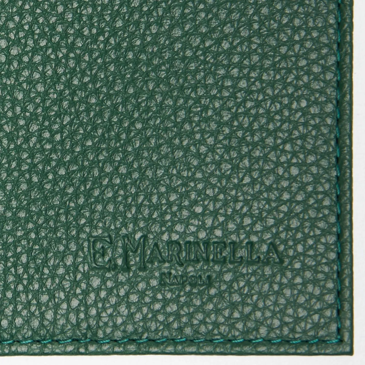 Dark Green Hammered Leather Folding Card Holder - 10 Compartments>E.Marinella Cheap