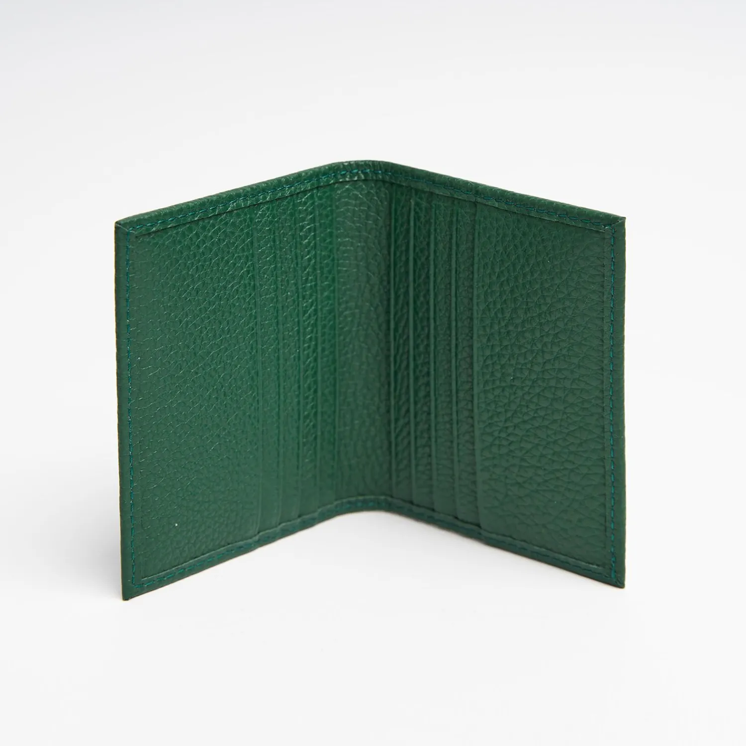 Dark Green Hammered Leather Folding Card Holder - 10 Compartments>E.Marinella Cheap