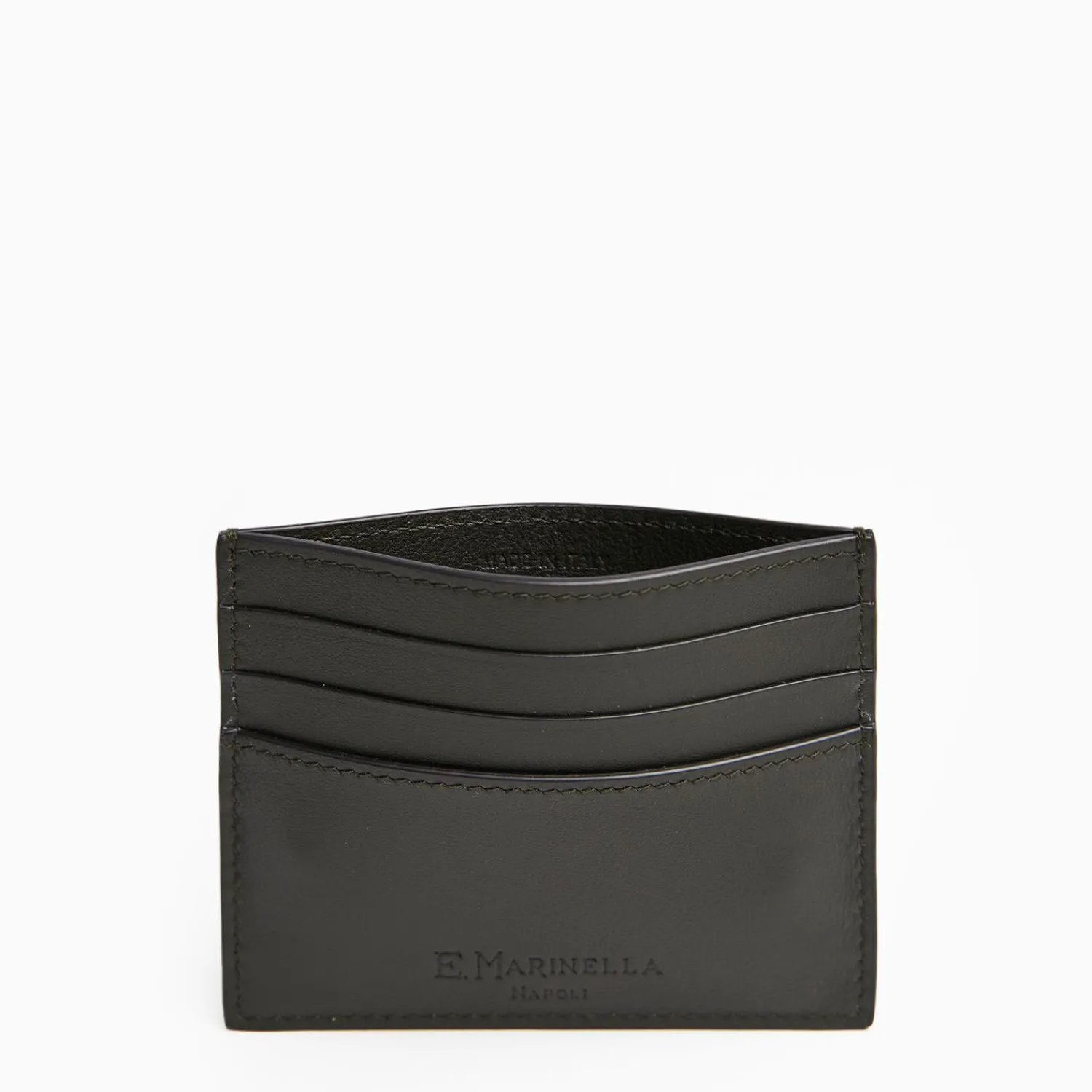 Dark Green Leather Credit Card Holder - 7 Compartments>E.Marinella Best