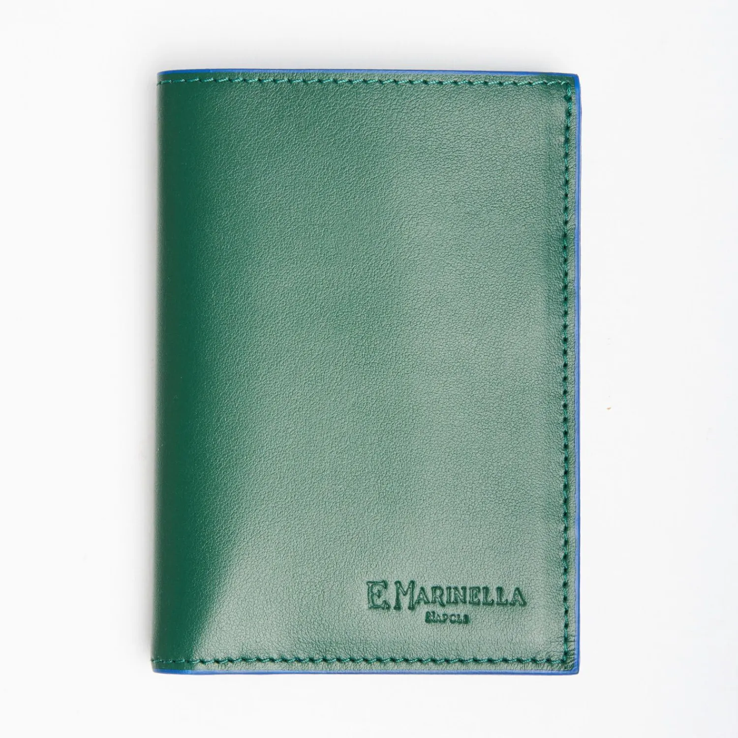 Dark Green Leather Vertical Wallet>E.Marinella Shop