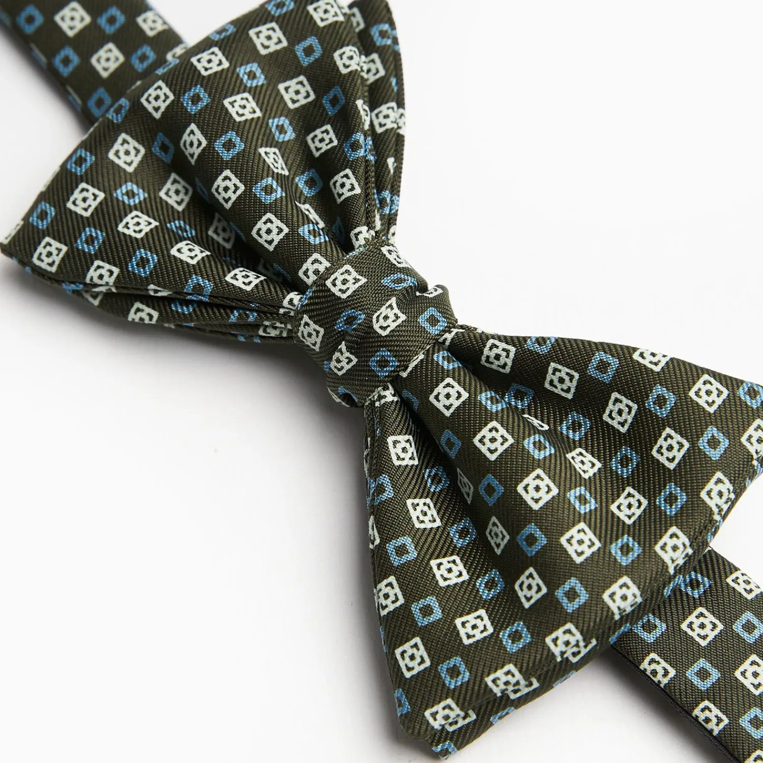 Dark Green Pre-Knotted Silk Bowtie - Small Geometric Pattern>E.Marinella Best
