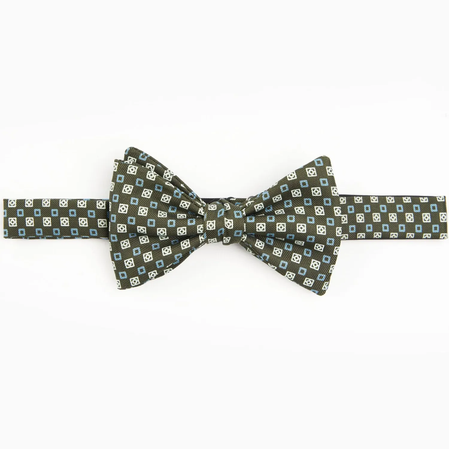 Dark Green Pre-Knotted Silk Bowtie - Small Geometric Pattern>E.Marinella Best