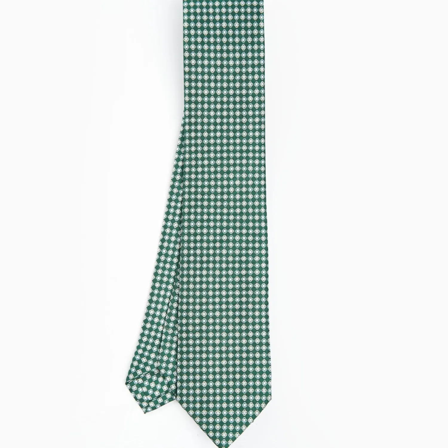Dark Green Sartorial Classic Silk Tie - Small Flower Pattern>E.Marinella Store