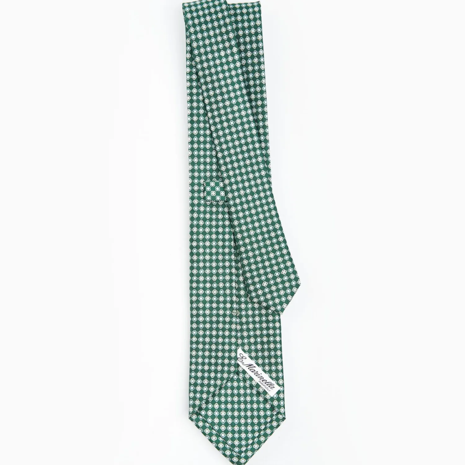 Dark Green Sartorial Classic Silk Tie - Small Flower Pattern>E.Marinella Store