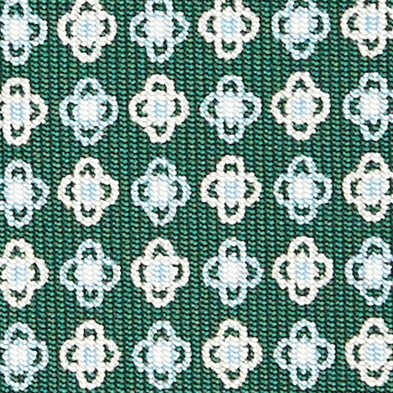 Dark Green Sartorial Classic Silk Tie - Small Flower Pattern>E.Marinella Store