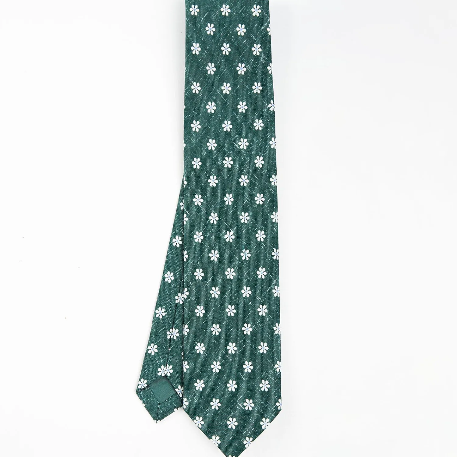 Dark Green Sartorial Cotton And Silk Tie - Large Flower Pattern>E.Marinella Best Sale