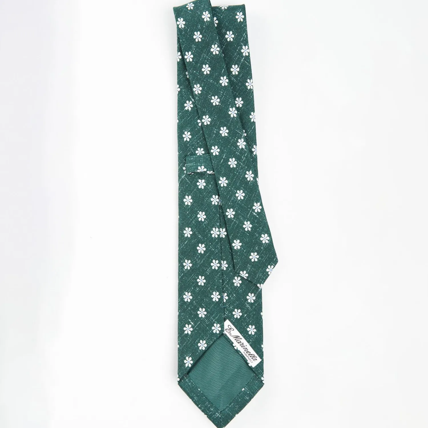 Dark Green Sartorial Cotton And Silk Tie - Large Flower Pattern>E.Marinella Best Sale