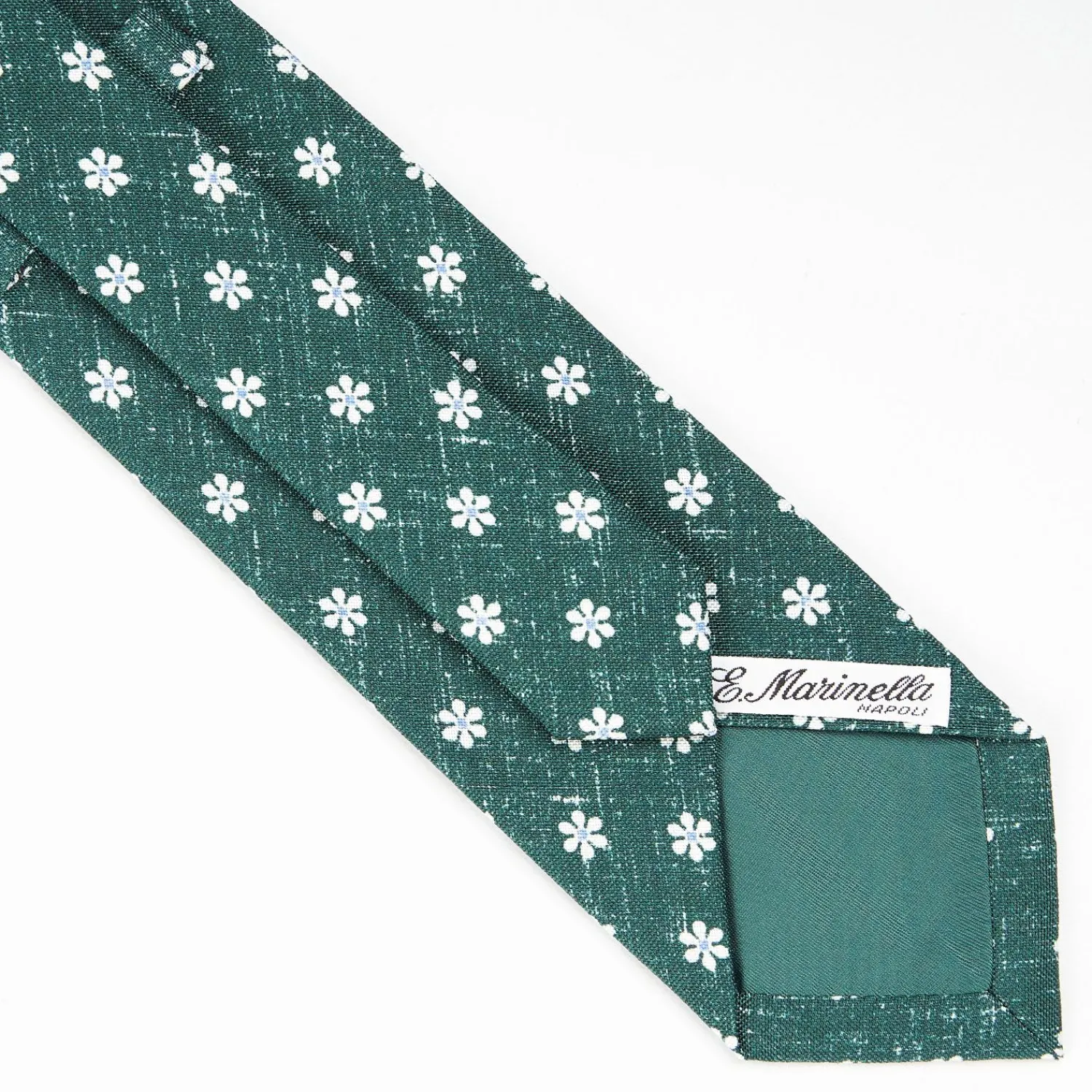 Dark Green Sartorial Cotton And Silk Tie - Large Flower Pattern>E.Marinella Best Sale