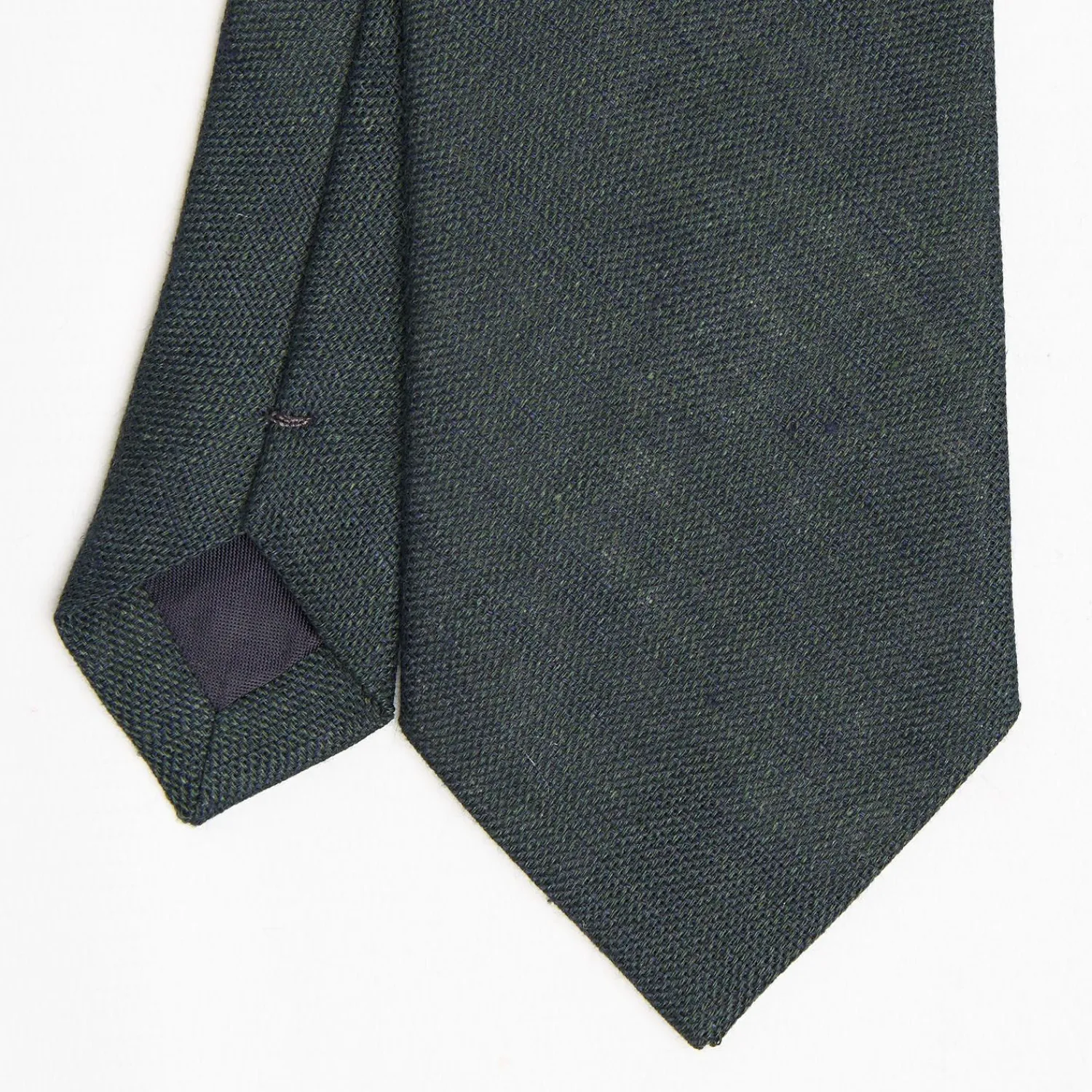 Dark Green Sartorial Linen Tie Solid Color>E.Marinella New