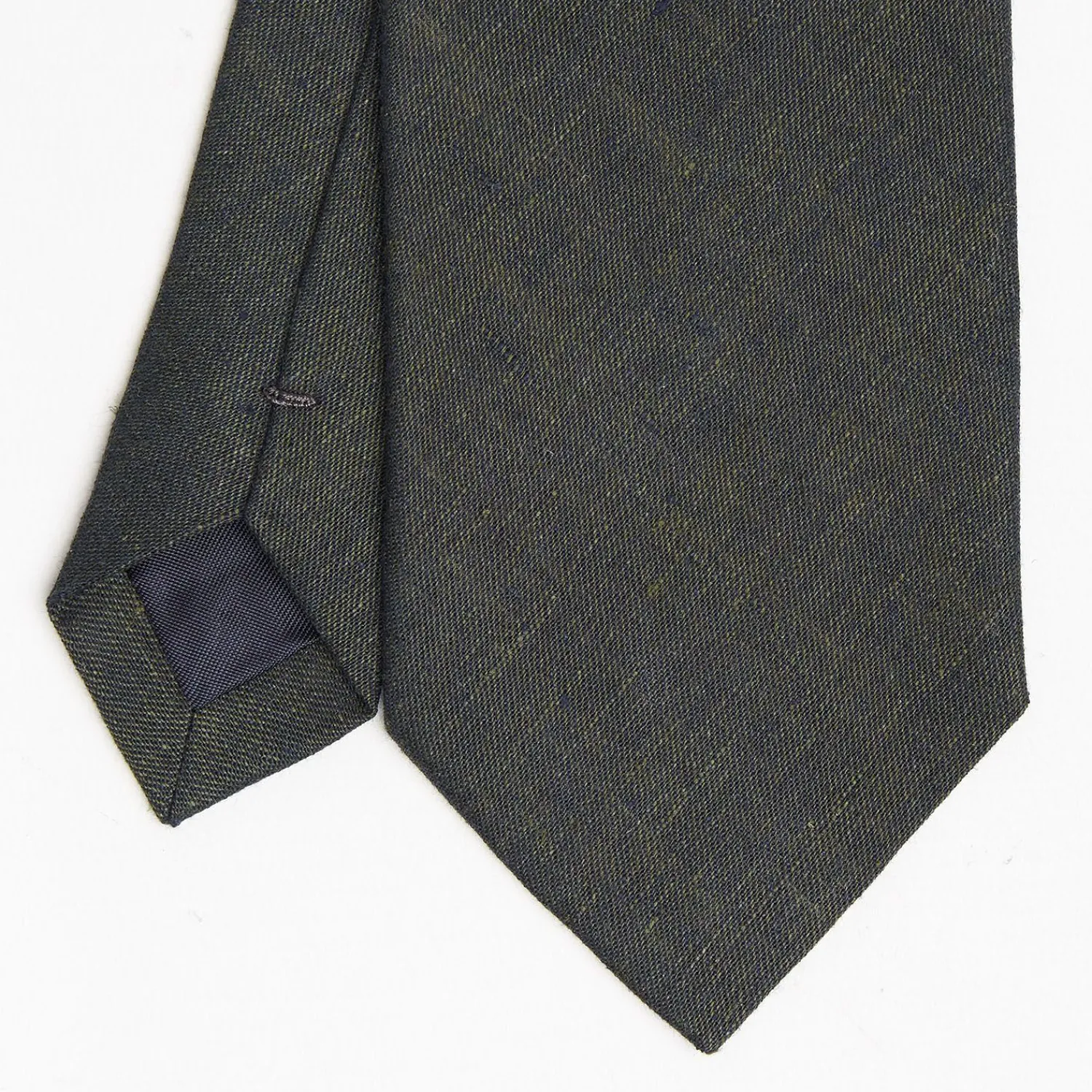 Dark Green Sartorial Linen Tie - Solid Color>E.Marinella Outlet