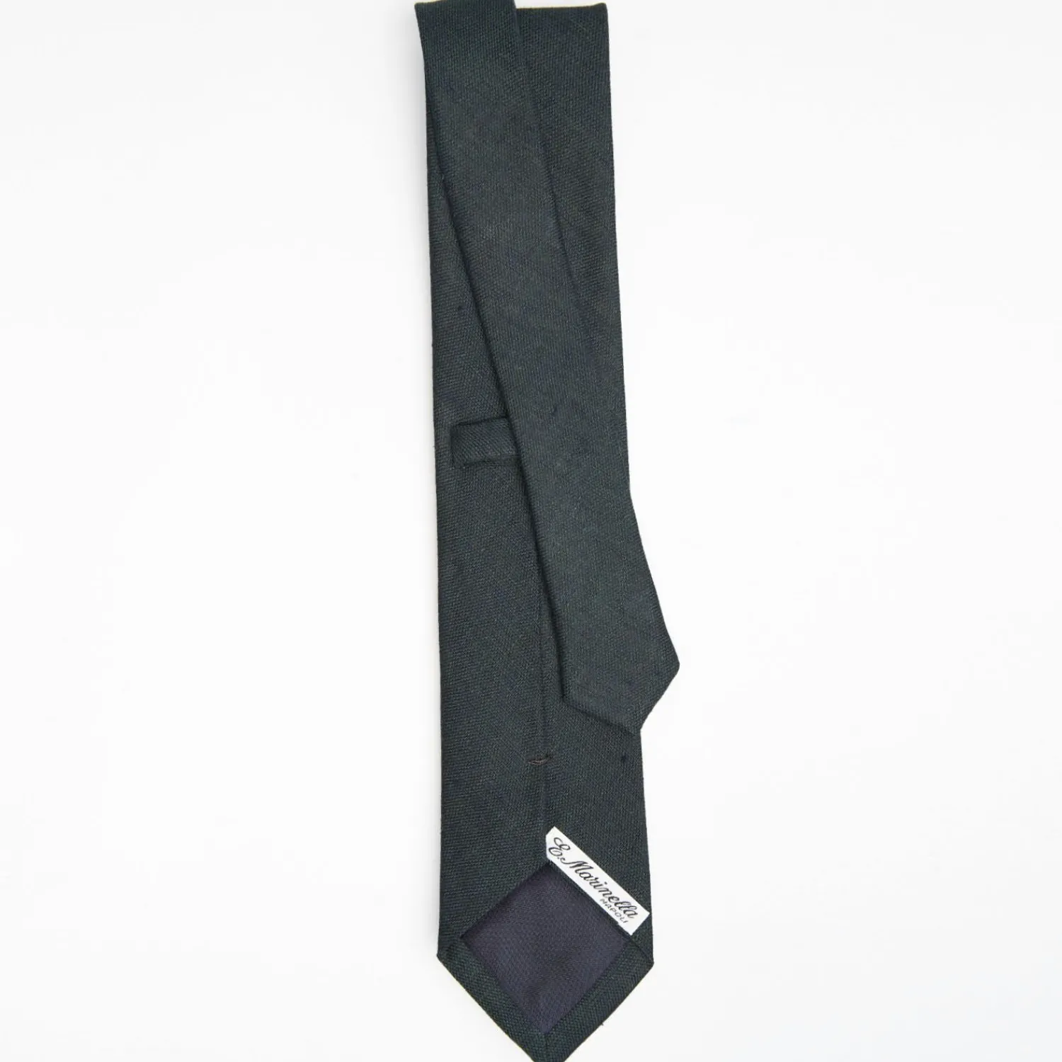 Dark Green Sartorial Linen Tie Solid Color>E.Marinella New