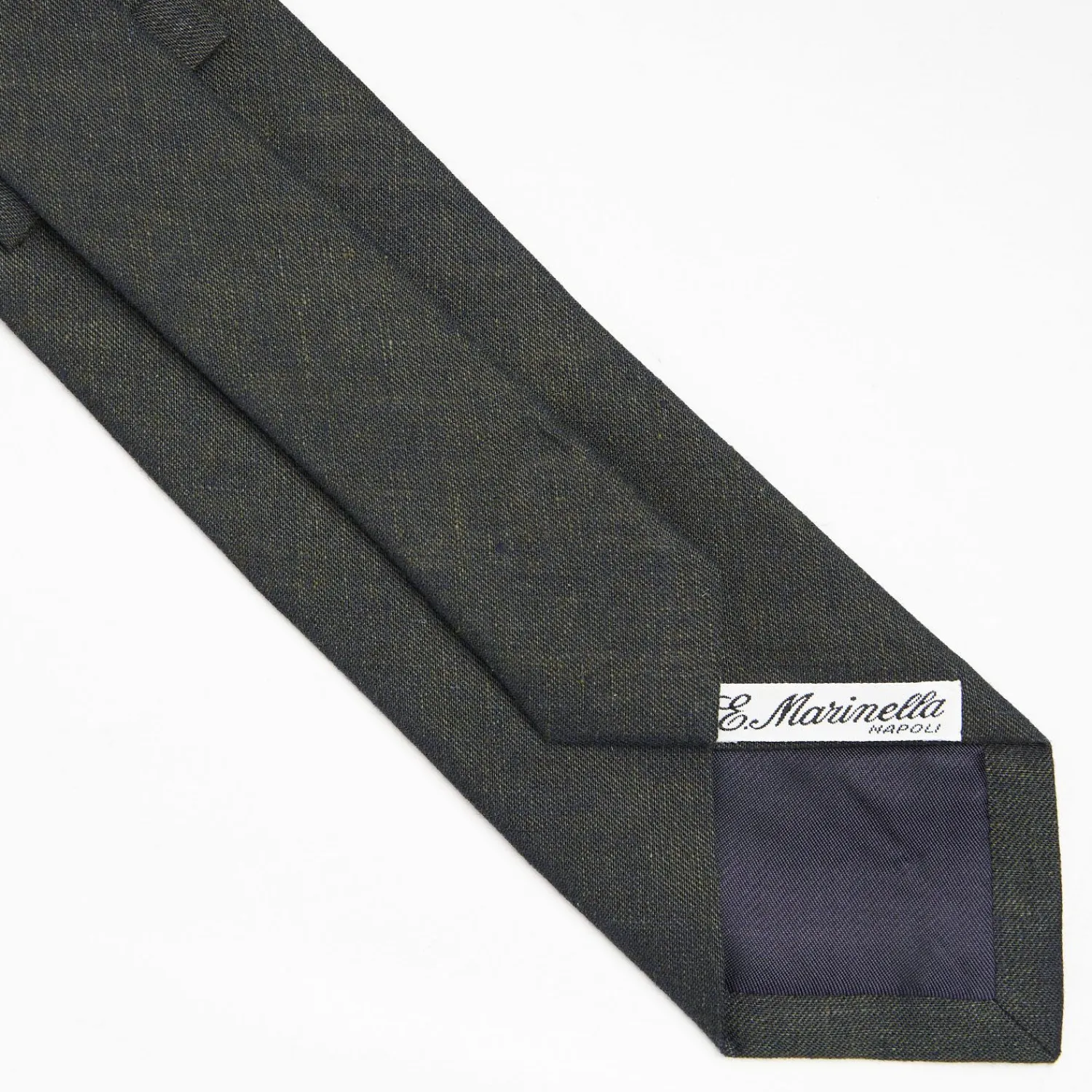 Dark Green Sartorial Linen Tie - Solid Color>E.Marinella Outlet