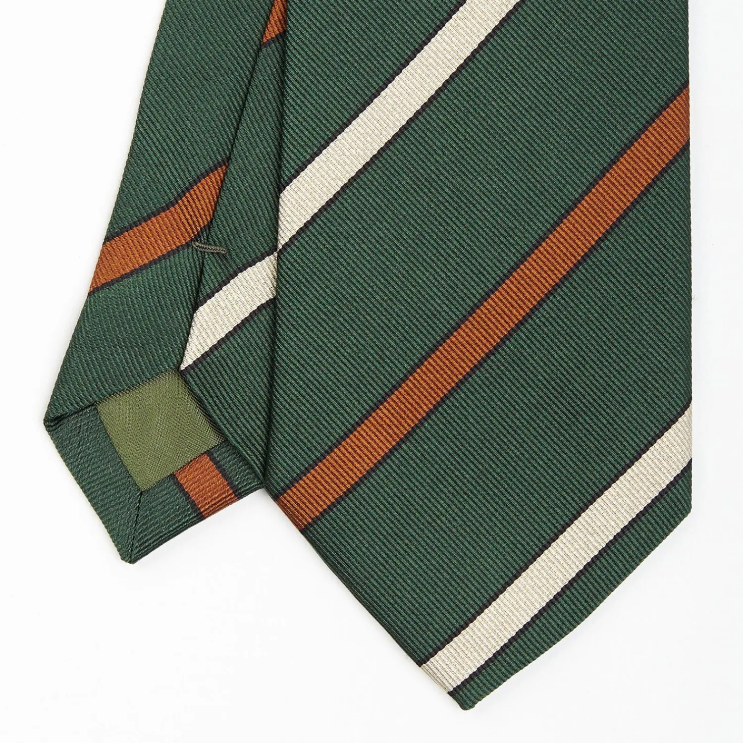 Dark Green Sartorial Striped Silk Tie>E.Marinella Flash Sale