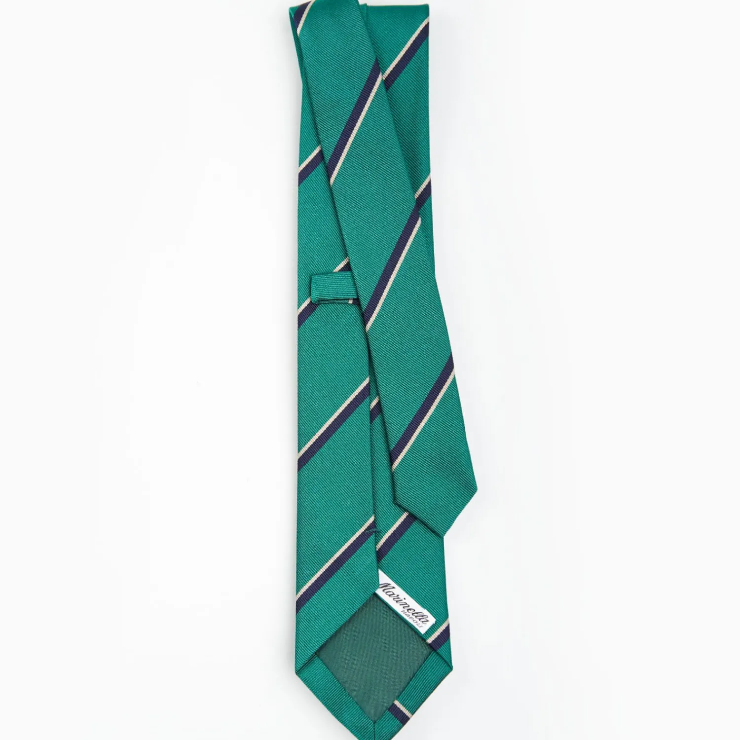 Dark Green Sartorial Striped Silk Tie>E.Marinella Store