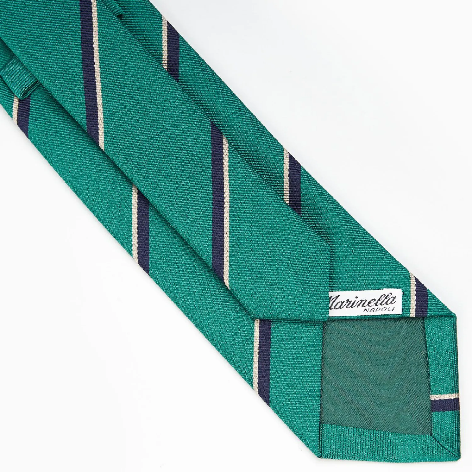 Dark Green Sartorial Striped Silk Tie>E.Marinella Store