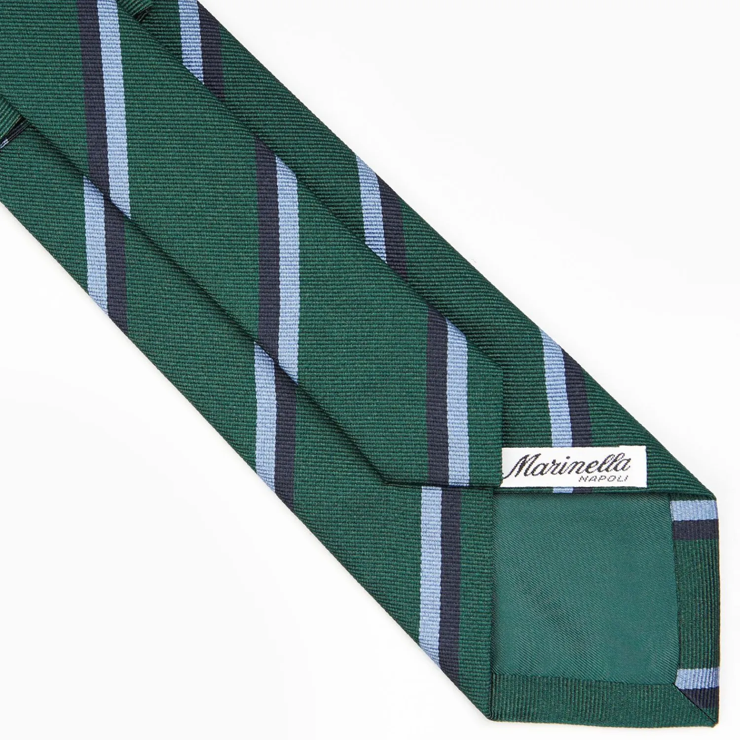 Dark Green Sartorial Striped Silk Tie>E.Marinella Outlet