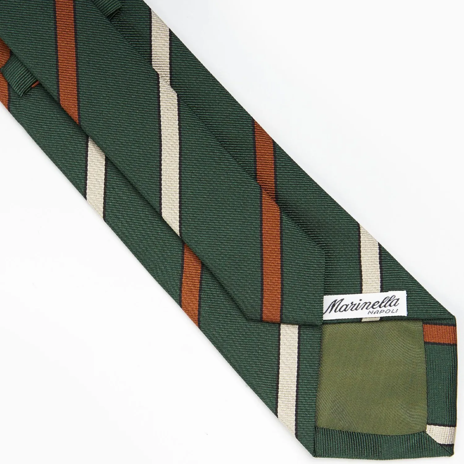 Dark Green Sartorial Striped Silk Tie>E.Marinella Flash Sale