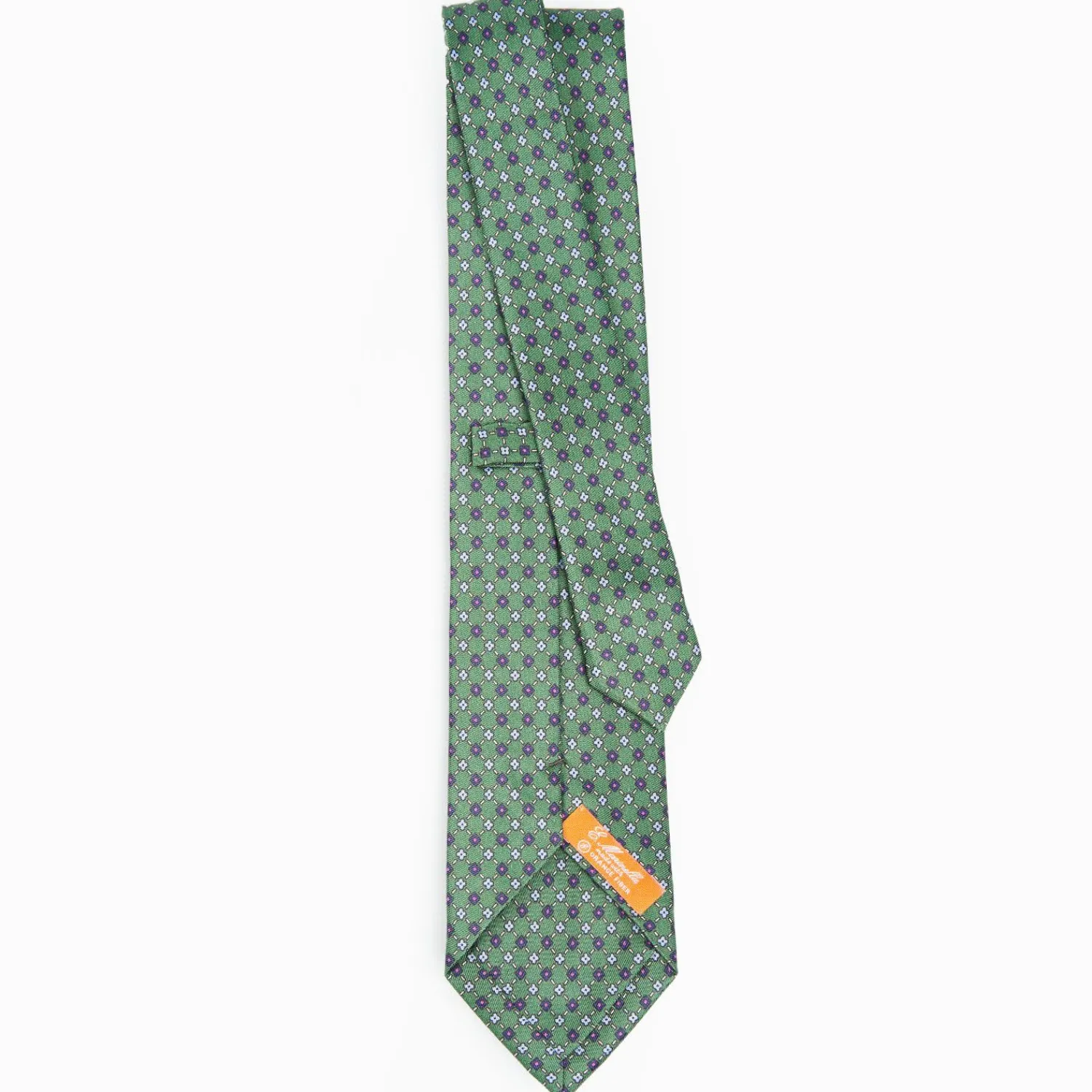 Dark Green Silk And Orange Fiber Tie>E.Marinella Clearance
