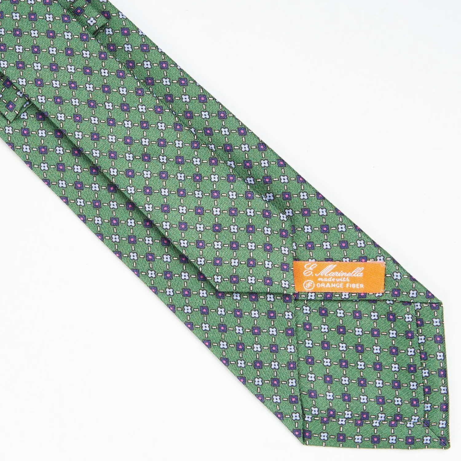 Dark Green Silk And Orange Fiber Tie>E.Marinella Clearance