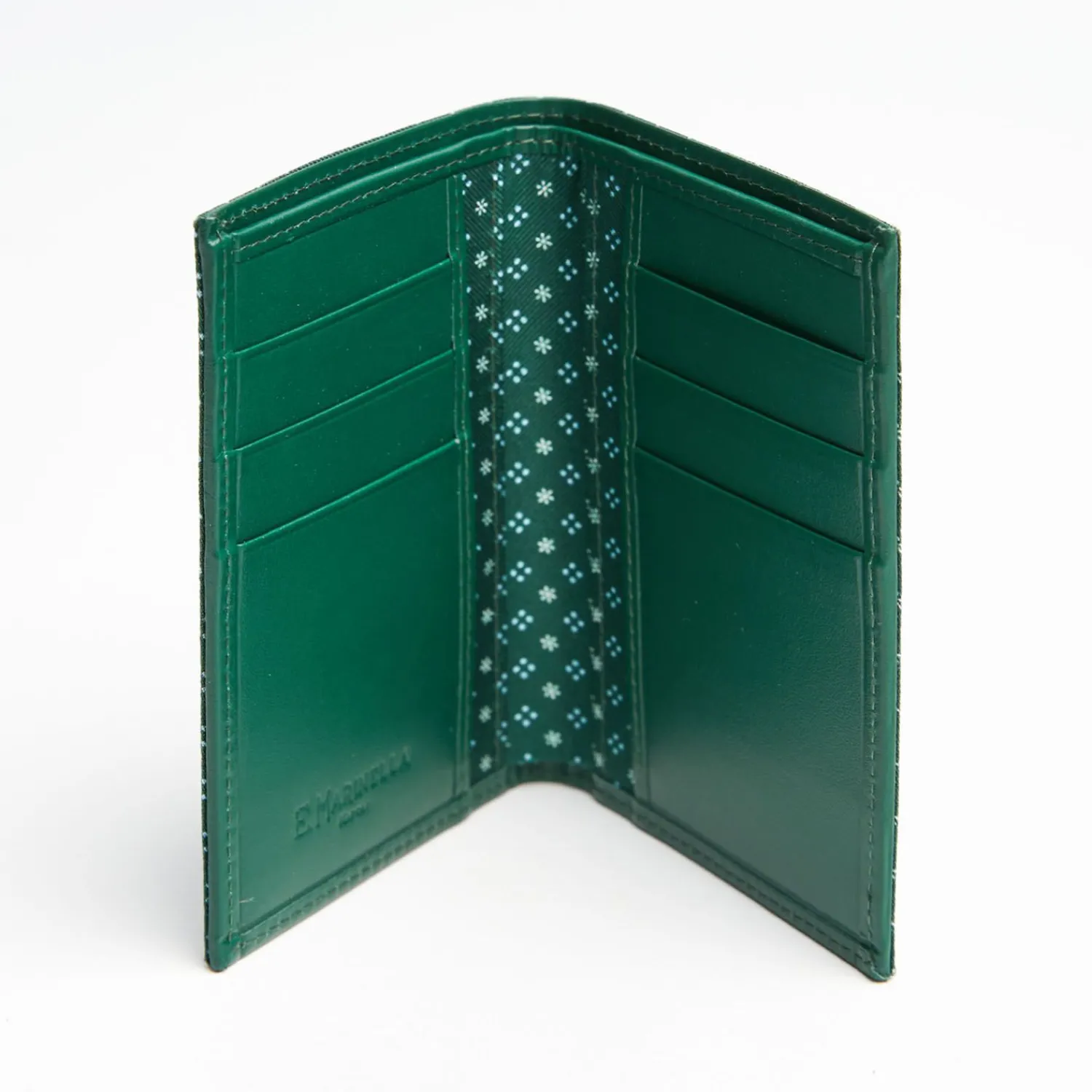 Dark Green Vertical Wallet In Silk And Leather>E.Marinella Flash Sale