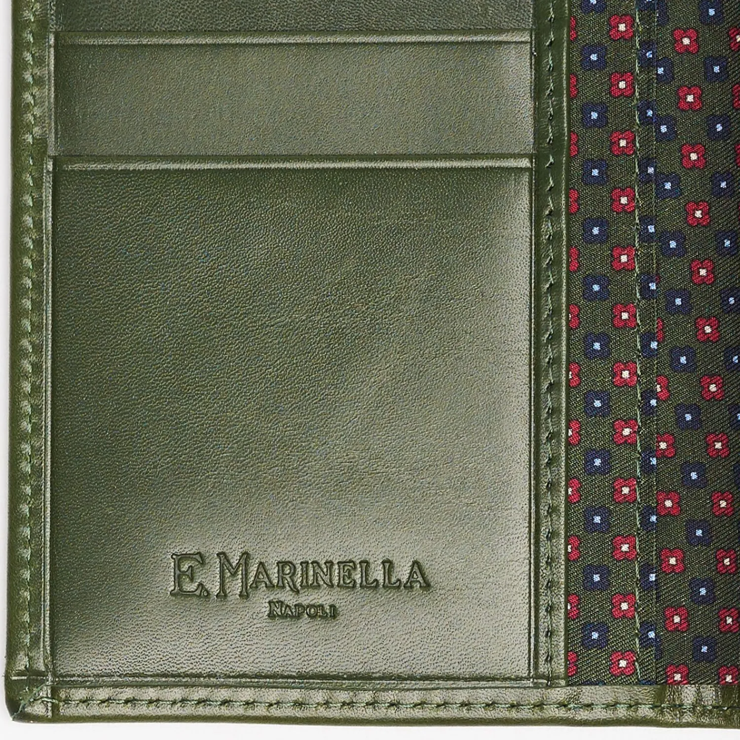 Dark Green Vertical Wallet In Silk And Leather>E.Marinella Outlet