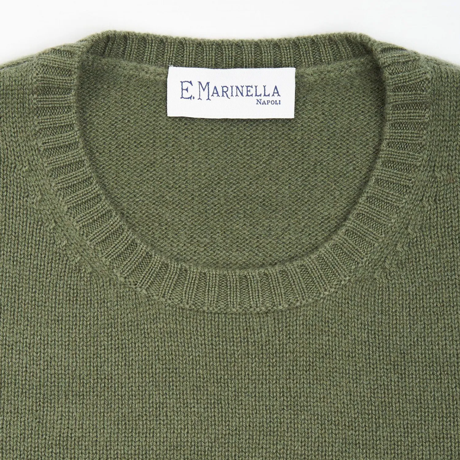 Dark Green Wool And Cashmere Crewneck>E.Marinella Cheap