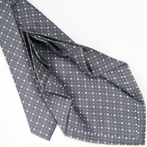 Dark Grey 9 Fold Sartorial Silk Tie Small Flower Pattern>E.Marinella Cheap