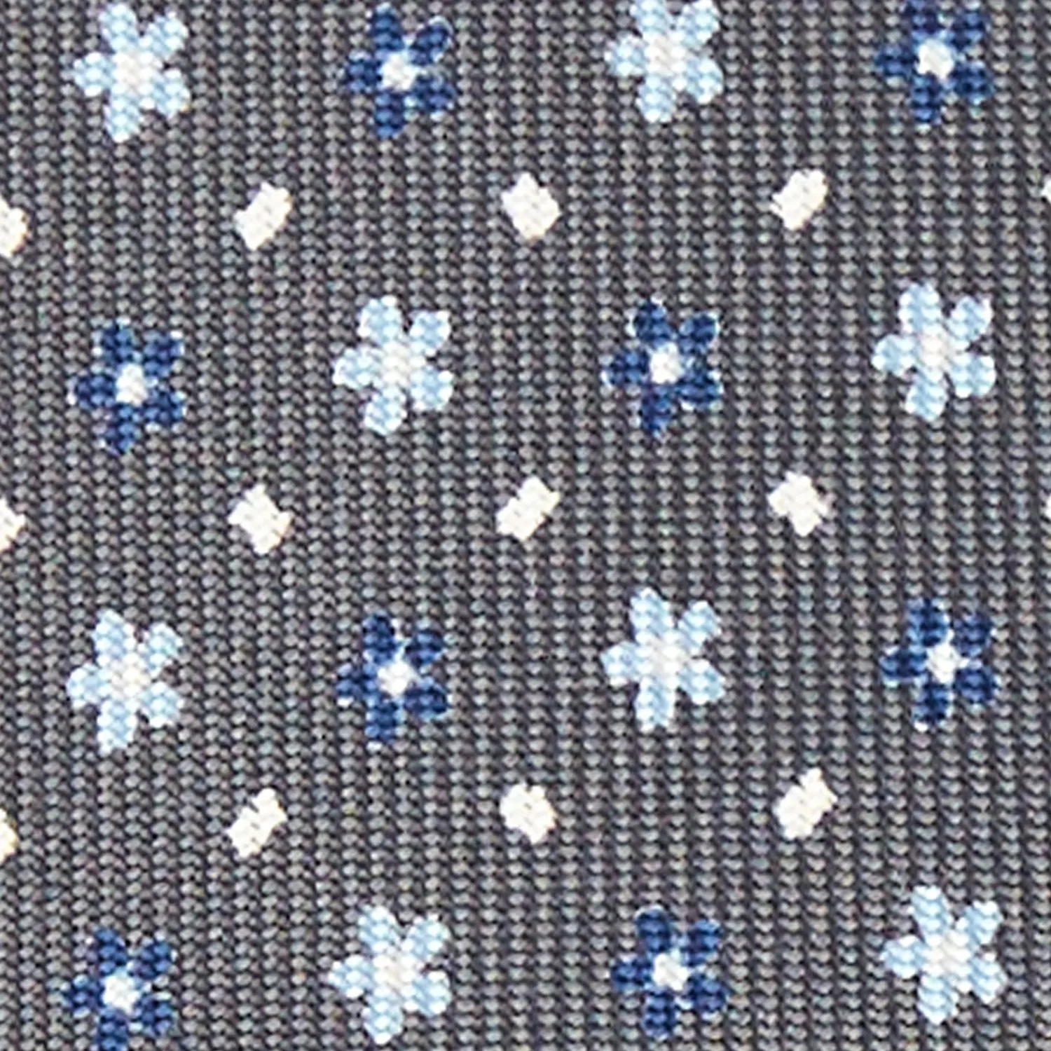 Dark Grey 9 Fold Sartorial Silk Tie Small Flower Pattern>E.Marinella Cheap
