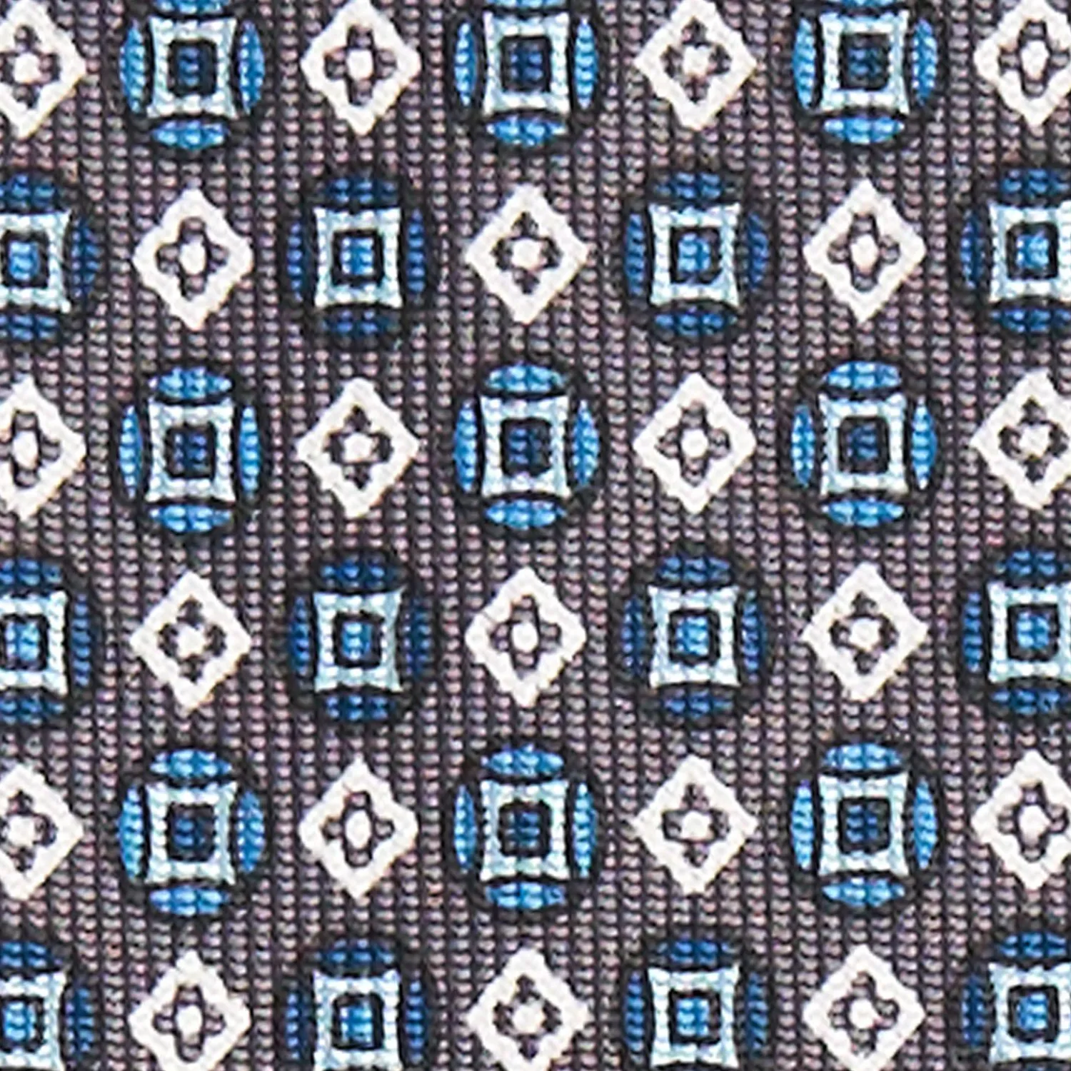 Dark Grey 9 Fold Sartorial Silk Tie - Small Geometric Pattern>E.Marinella Best Sale