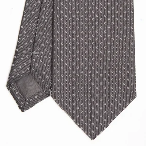 Dark Grey Ceremonial Jacquard Silk Tie Small Geometric Pattern>E.Marinella Discount